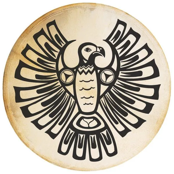 Tamburo shaman Terre Thunderbird da 50 cm